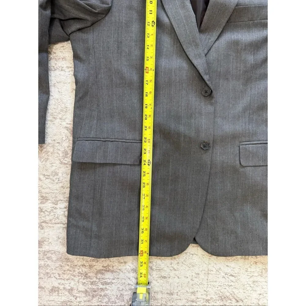 Saddlebred Men's Pinstripe Two-Button Sport Coat Suit Blazer Gray Size Medium